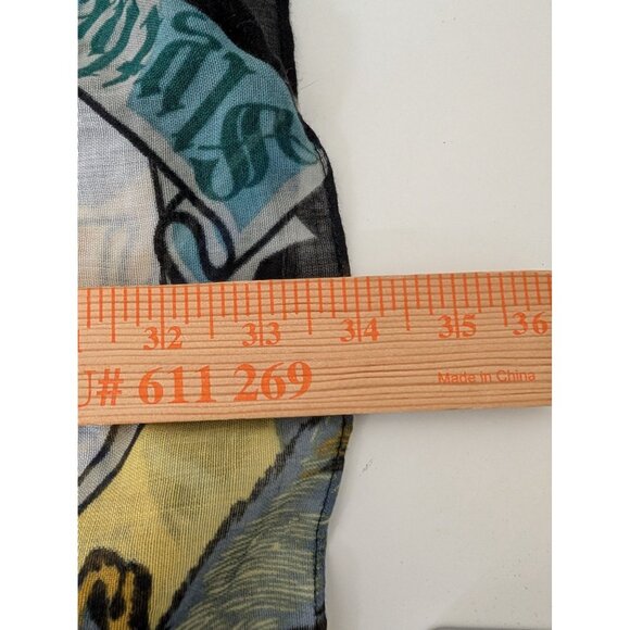 Warner Bros Harry Potter Houses Infinity Scarf Black Crest Print Lightweight - Picture 8 of 9